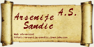 Arsenije Sandić vizit kartica